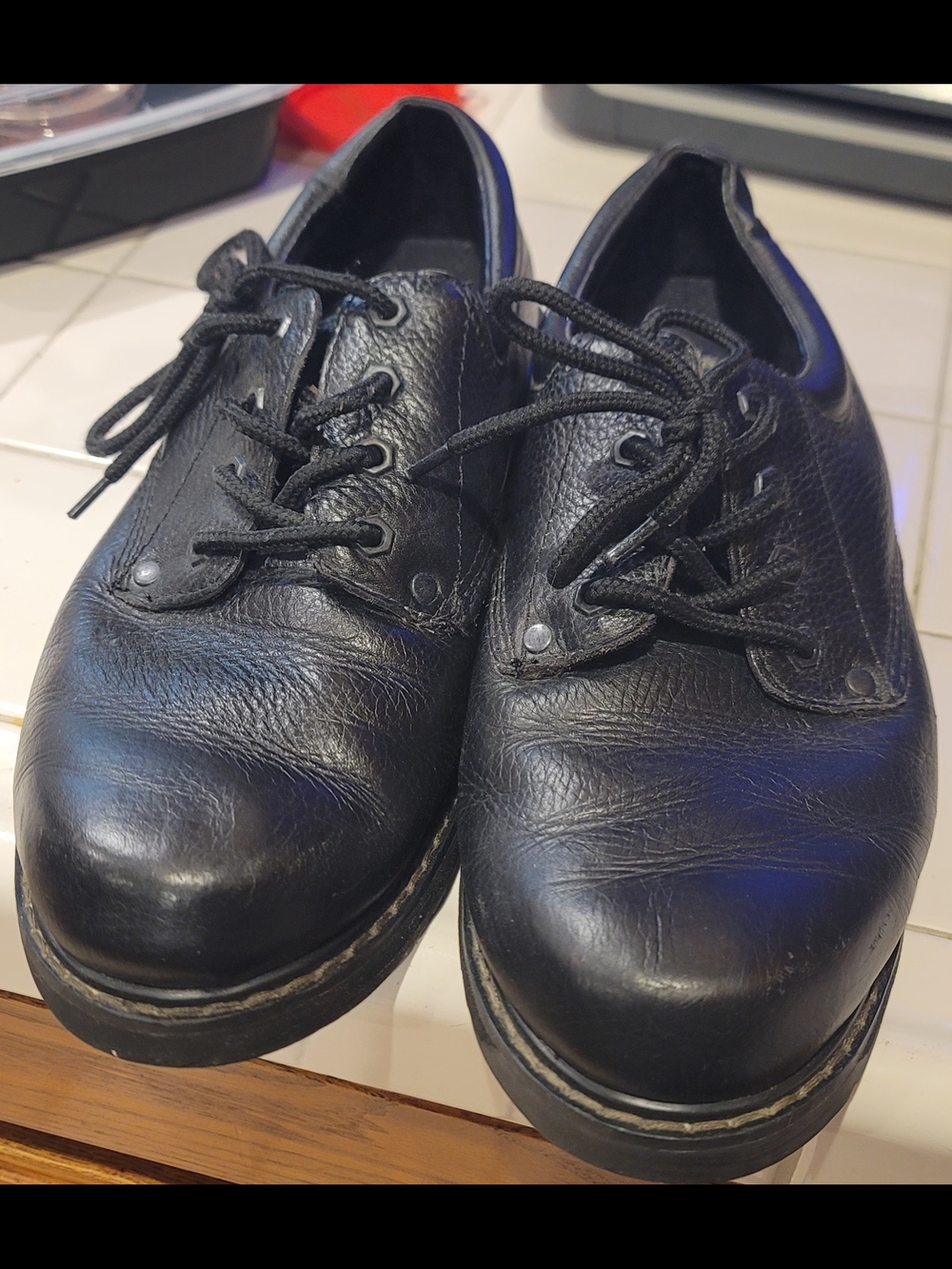 Dr. Scholl's Men's Harrington II black slip-resistant work shoes 10W